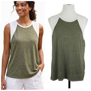 Olive green sleeveless top Women's size large NWT